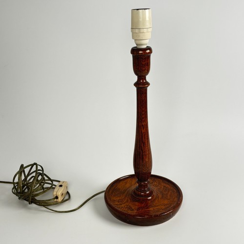 Vintage wooden turned lamp - vintage,