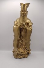 Confucius Chinese Philosopher Golden Ceramic Figure