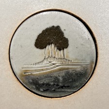 Original Ceramic Art Wall Plaque Paul Gooderham Tree Landscape Collectable