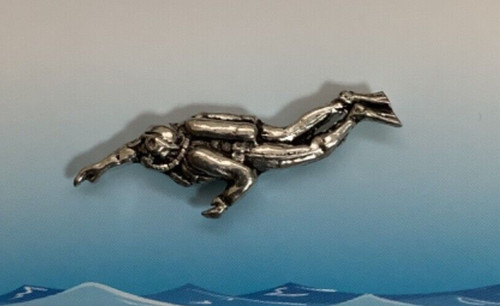 Male scuba diver - male, pewter
