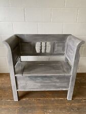 Rustic Shabby Chic Dutch Storage Bench - W:90cm x D:42cm x H:92cm