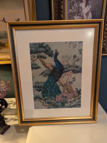 Cross stitch peacock bird - cross,