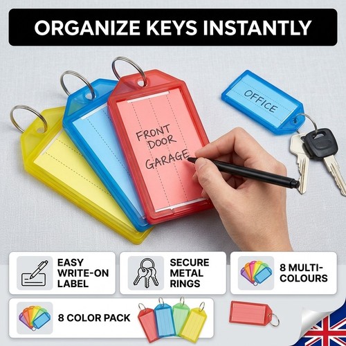 Key tags plastic - key, rings