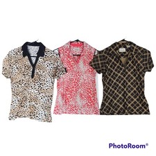 Bundle Of 3 Monterey Club & E P Pro Tour Tech Womens' Golf Polo Shirts S & S/P