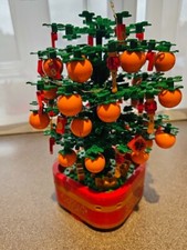 Musical Light Up Rotating Lucky Chinese Orange Tree Mini Brick Building blocks