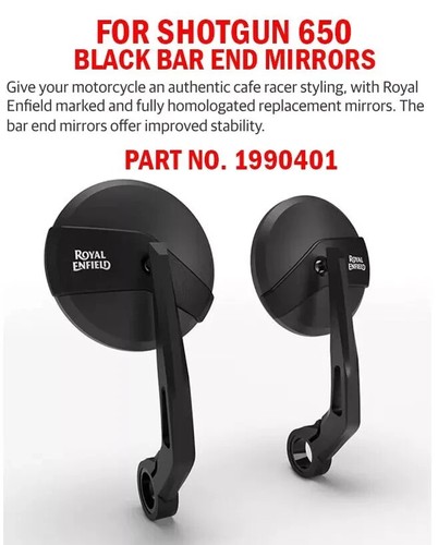 Black bar end mirror - "black, mirror"