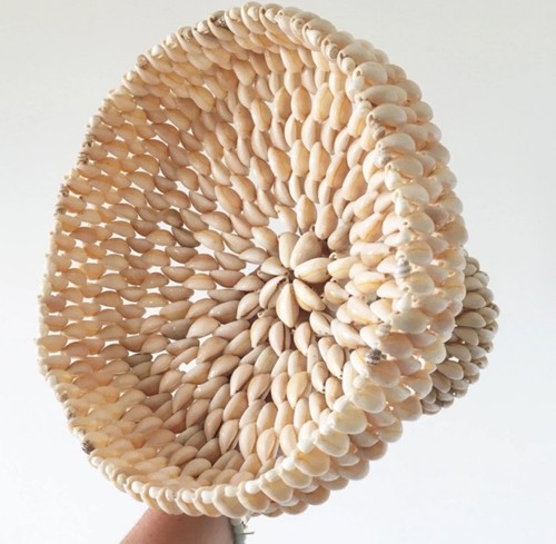 Vintage folk art cowrie shell - vintage,