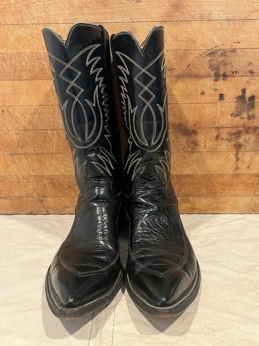 Justin black cowboy boot - boot, 10.5