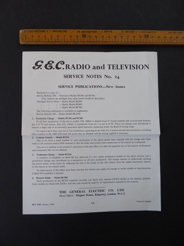 1960 gec radio television - gec,