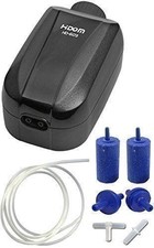Aquarium Air Pump Twin Outlet Hidom HD-603 Kit With Airline Air Stones Valves