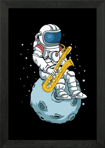 Bass saxophone player framed - bass,