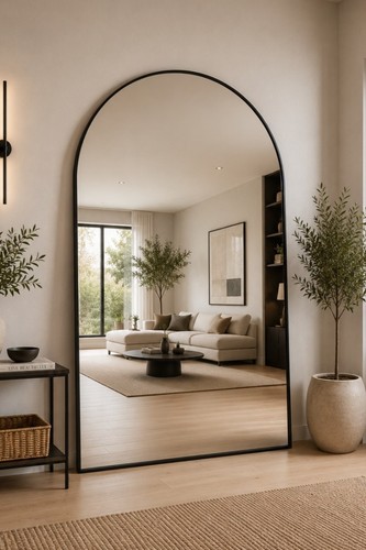 Large black framed - black, arched