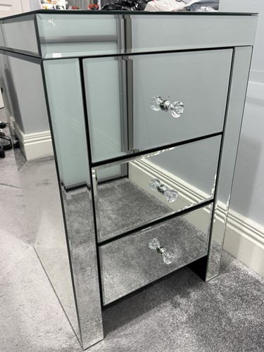 Mirrored bedside table - table, 3