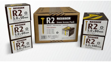 Reisser R2 1000 Trade Pack 5mm Assorted Wood Screws, Sizes 50, 60, 70, 80, 100mm