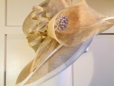 wide brim natural wedding hat