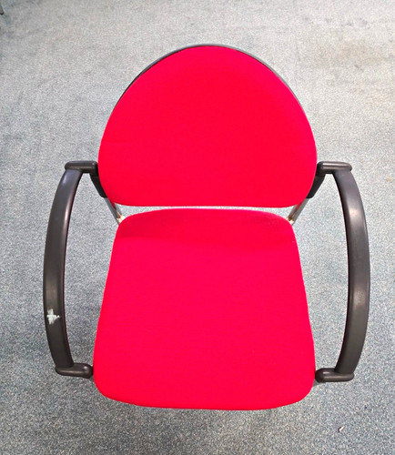 Red fabric meeting room chair - room,