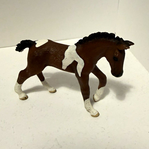 Schleich brown white pinto - brown,