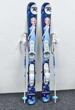 Rossignol Disney Frozen 110cm Kids Skis and Poles Blue