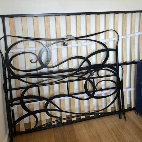 Black metal double - metal, bed