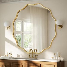 Round Bathroom Mirror Wavy