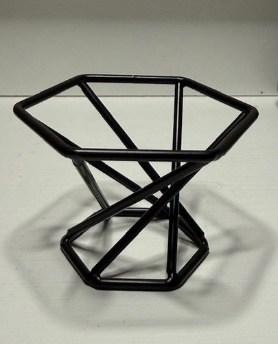 Black double hexagon - black,