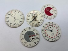 5 X lemania omega smiths military  Timer Watch Dials Vintage Stopwatch