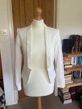 Ladies H&M off white fully lined tuxedo style blazer jacket Size 8 NWOT