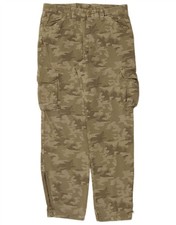 MASON'S Mens Straight Cargo Trousers W34 L32 Khaki Camouflage Cotton AC06