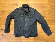 Levis Denim Jean Trucker Sherpa Jacket black Washed Coat Fur Lined Men’s Medium