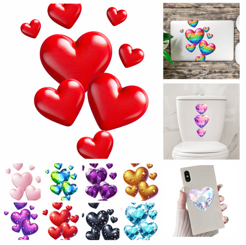 Love hearts vinyl decal - love,
