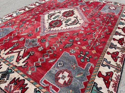 5x7 antique rug handmade - rug,