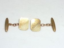 Pair Hallmarked 9ct Yellow Gold Cufflinks Henry Griffith & Sons 5.1 grams