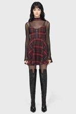 KILLSTAR dress Burgundy Tartan