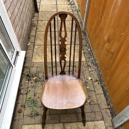 Brown wooden spindle back - brown,