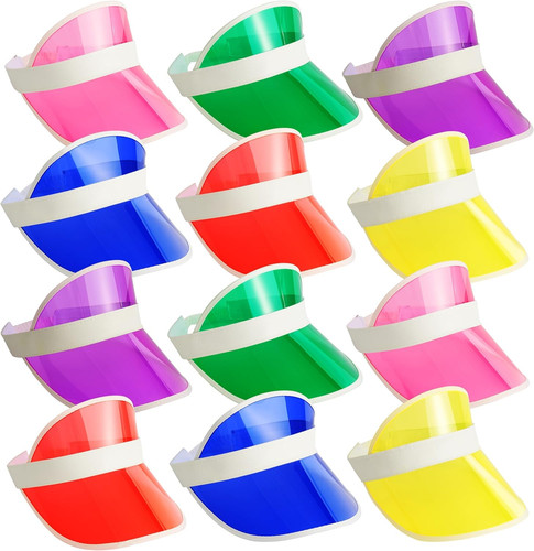 Neon sun visor hats unisex - -,