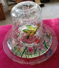 Yankee Candle Floral Crackle Shade and Plate Set for Large or Medium Jar -  VGC