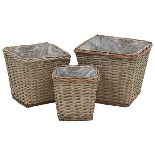 Rustic willow wicker planter - rustic,