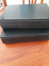 2 Black Ash Wood Effect Vintage 90s Cassette Storage Drawer Boxes Hold 72 Tapes