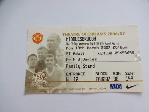 Ticket stub manchester - ticket,