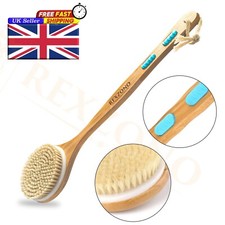 Body Brush Long Handle Shower Bath Natural Bristles Back Scrubber Wooden Loofah