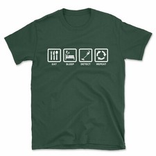 Eat Sleep Detect Repeat T Shirt | Funny Detectorists Metal Detector Treasure