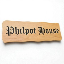 Personalised Wooden House Sign – Rustic Weatherproof Engraved Oak Plaque