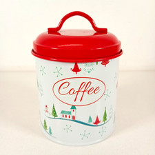 Portmeirion Christmas Wish White & Red Coffee Storage Tin 15cm