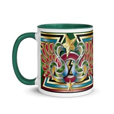 CLASSIC FAIRGROUND Artwork Mug Dark Green Funfair Ride Waltzer Skid Roundabout