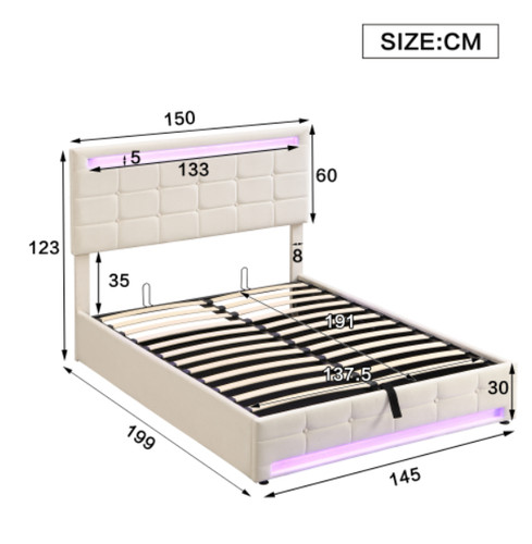 Upholstered bed 4ft6 double - upholstered,