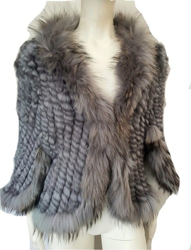 Real silver fox fur knit - fox,