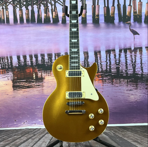 Gold top electric guitar - top,