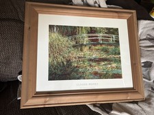 Extra Large Pine Wooden Frame with Claude Monet Waterlily Pond Print Picture