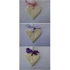 Ceramic hanging heart age 40
