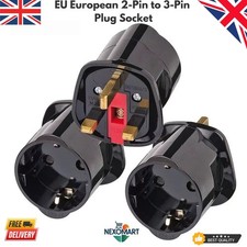 EU to UK Adapter 13A 2 Pin to
